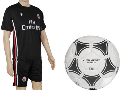 

SportsCorner Combo of Tango Black & White Football (Size-5)with Suit (Jersey + Shorts) Football Kit