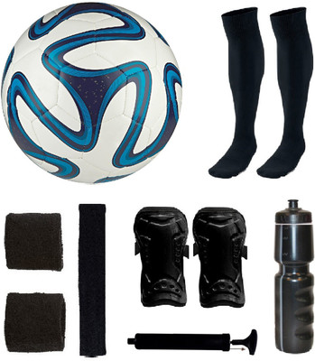 

SportsCorner Combo of Brazuca Blue Football (Size-5) & Kit of 5 Other items Football Kit