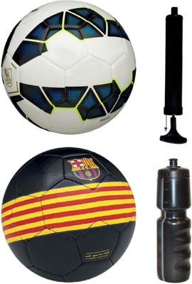 

SportsCorner Kit of Premier League Blue/White + Black/Yellow/Red with Air Pump & Sipper Football Kit
