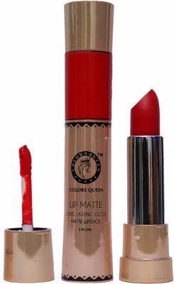 

COLORS QUEEN Lip Matte 2in1 Long Lasting Gloss & Matte Lipstick(Ru Red)