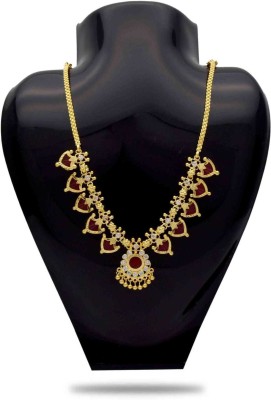 Kollam Supreme One Gram Traditional Palakka Necklace Gold-plated Plated Alloy Necklace