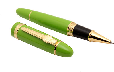 

LEDOS Masterpiece Green Heavy Big Pen Gold Trim Gift for Office Roller Ball Pen