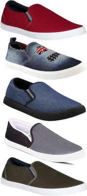 

Pexlo Combo Pack of 5 Casual Shoes Loafers For Men(Multicolor