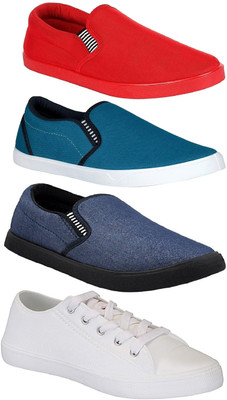 

Chevit Combo Pack of 4 Casual Shoes (Sneakers Shoes) Loafers For Men(Multicolor
