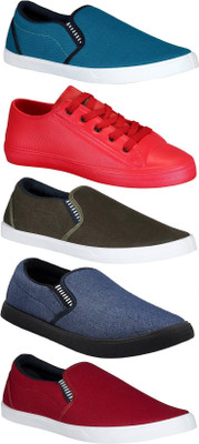 

Pexlo Combo Pack of 5 Casual Shoes (Sneakers Shoes) Loafers For Men(Multicolor