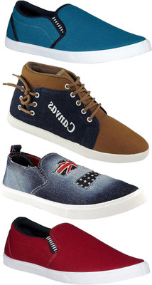 

Chevit Combo Pack of 4 Casual Shoes (Sneakers Shoes) Loafers For Men(Multicolor