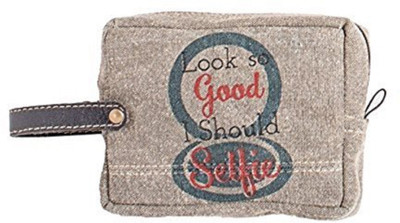 

Mona B Up-Cycled Canvas Sparkle Cosmetic Makeup Bag Travel Toiletry Kit(Multicolor)