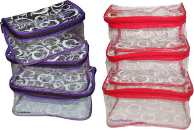 

Omneityhuckster PR Pouch OmneityHuckster Multipurpose combo pack of 1 Red 1 Purple cosmetic pouch cosmetic makeup bag jewellery makeup storage travel pouch organizer vanity box multipurpose Vanity Box Vanity Box(Red, Purple)
