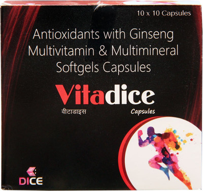 

vitadice ANTIOXIDANTS WITH GINSENG MULTIVITAMIN & MULTIMINERAL(100 No)