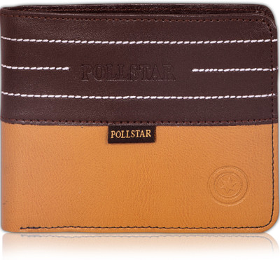 POLLSTAR Men Brown Artificial Leather Wallet(6 Card Slots)