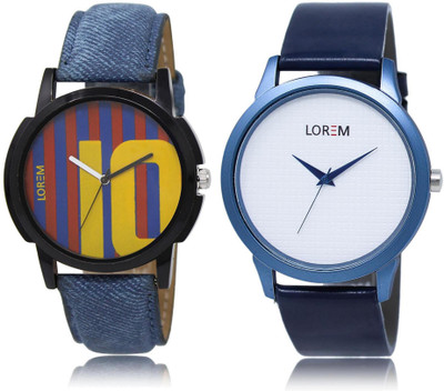 

LOREM LR10-33 Stylish Multicolor Round Boy's Leather Watch - For Men