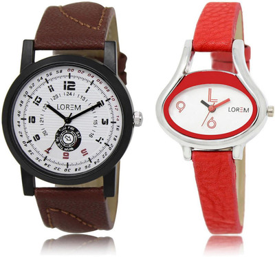 

LOREM LR11-206 Stylish Multicolor Oval & Round Boy's & Girl's Leather Watch - For Men & Women
