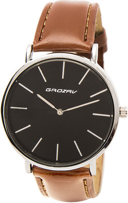 

Grozav Grozav Analog Black Dial and Brown Strap With Two Hands Men's Watch- GZ-9201 Watch - For Men