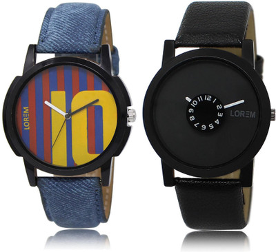

LOREM LR10-25 Stylish Multicolor Round Boy's Leather Watch - For Men