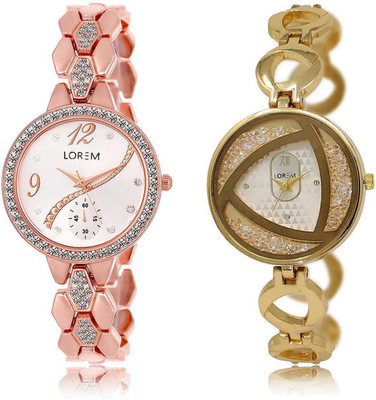 

LOREM LR215-239 Stylish White Round Girl's Metal Bracelet Watch - For Women