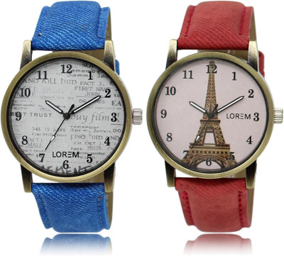

LOREM LR28-230 Stylish White Round Boy's & Girl's Leather Watch - For Men & Women
