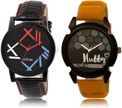 

LOREM LR12-32 Stylish Multicolor Round Boy's Leather Watch - For Men