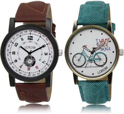 

LOREM LR11-229 Stylish Multicolor Round Boy's & Girl's Leather Watch - For Men