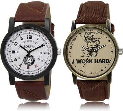 

LOREM LR11-29 Stylish Multicolor Round Boy's Leather Watch - For Men