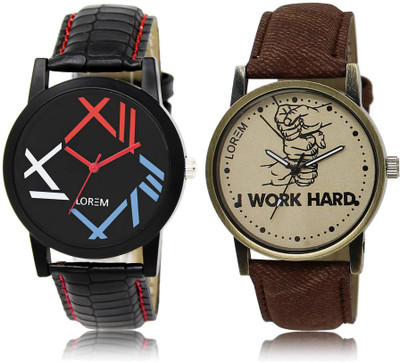 

LOREM LR12-29 Stylish Multicolor Round Boy's Leather Watch - For Men