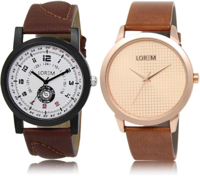 

LOREM LR11-34 Stylish Multicolor Round Boy's Leather Watch - For Men