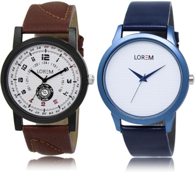 

LOREM LR11-33 Stylish Multicolor Round Boy's Leather Watch - For Men