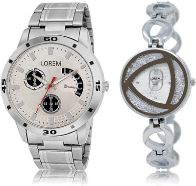 

LOREM LR101-240 Stylish Silver Round Boy's & Girl's Metal Bracelet Watch - For Men & Women