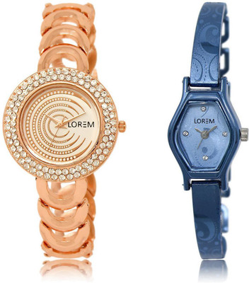 

LOREM LR202-218 Stylish Multicolor Contemporary & Round Girl's Metal Bracelet Watch - For Women