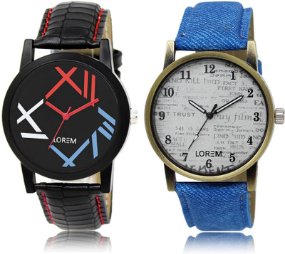 

LOREM LR12-28 Stylish Multicolor Round Boy's Leather Watch - For Men