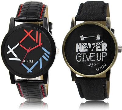 

LOREM LR12-27 Stylish Multicolor Round Boy's Leather Watch - For Men