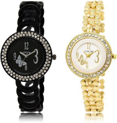 

LOREM LR201-203 Stylish Multicolor Round Girl's Metal Bracelet Watch - For Women