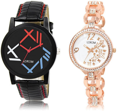 

LOREM LR12-210 Stylish Multicolor Round Boy's & Girl's Metal Bracelet & Leather Watch - For Men & Women