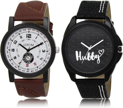 

LOREM LR11-31 Stylish Multicolor Round Boy's Leather Watch - For Men