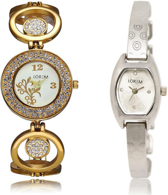 

LOREM LR204-219 Stylish Multicolor Contemporary & Round Girl's Metal Bracelet Watch - For Women