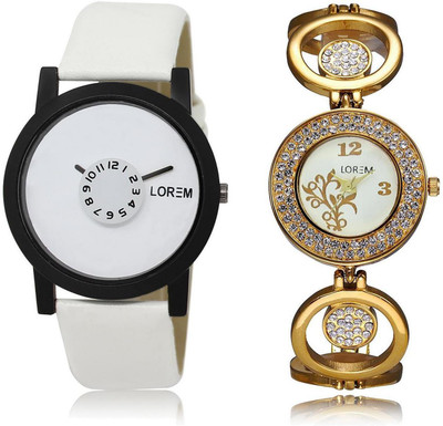 

LOREM LR26-204 Stylish Multicolor Round Boy's & Girl's Metal Bracelet & Leather Watch - For Men & Women