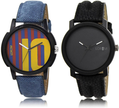 

LOREM LR10-21 Stylish Multicolor Round Boy's Leather Watch - For Men
