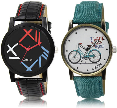 

LOREM LR12-229 Stylish Multicolor Round Boy's & Girl's Leather Watch - For Men & Women
