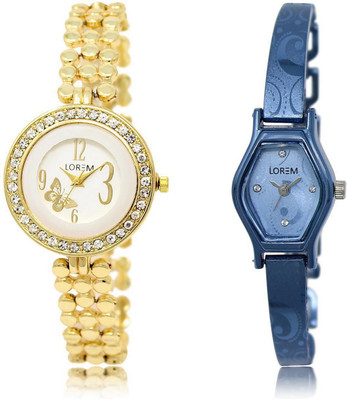 

LOREM LR203-218 Stylish Multicolor Contemporary & Round Girl's Metal Bracelet Watch - For Women