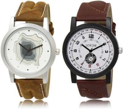 

LOREM LR9-11 Stylish Multicolor Round Boy's Leather Watch - For Men