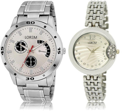 

LOREM LR101-227 Stylish Silver Round Boy's & Girl's Metal Bracelet Watch - For Men & Women