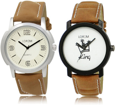 

LOREM LR16-18 Stylish Multicolor Round Boy's Leather Watch - For Men