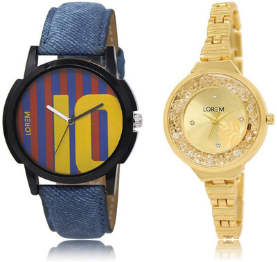 

LOREM LR10-224 Stylish Multicolor Round Boy's & Girl's Metal Bracelet & Leather Watch - For Men & Women