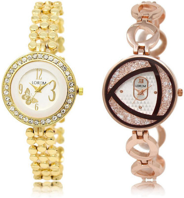 

LOREM LR203-238 Stylish Multicolor Round Girl's Metal Bracelet Watch - For Women