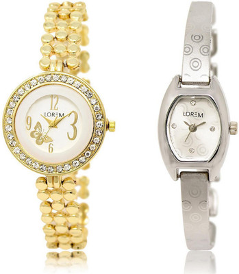 

LOREM LR203-219 Stylish Multicolor Contemporary & Round Girl's Metal Bracelet Watch - For Women
