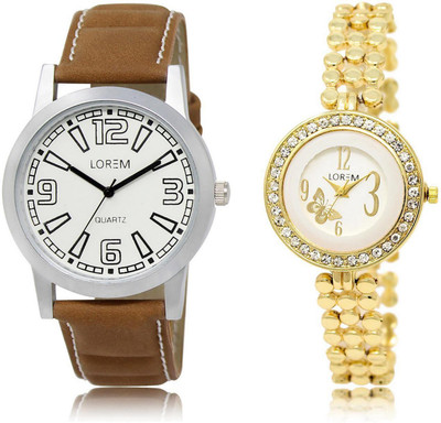 

LOREM LR15-203 Stylish Multicolor Round Boy's & Girl's Metal Bracelet & Leather Watch - For Men & Women