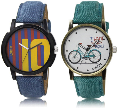 

LOREM LR10-229 Stylish Multicolor Round Boy's & Girl's Leather Watch - For Men & Women