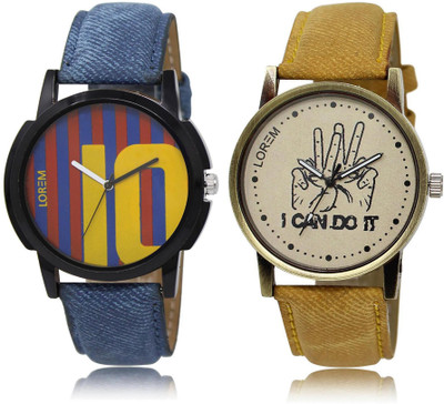 

LOREM LR10-30 Stylish Multicolor Round Boy's Leather Watch - For Men