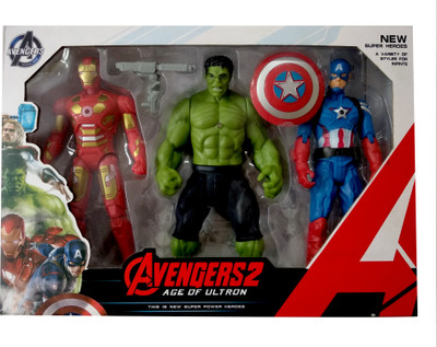 

Toyswala Combo Of 3 Avengers Action Figure Toy For Kids. ( Iron Man , hulk, Captain America, )(Multicolor)