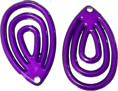 

GOELX Designer Line Drop Shape Earring Base with Hole for Earring/jhumka Making 20 Pcs PURPLE Color