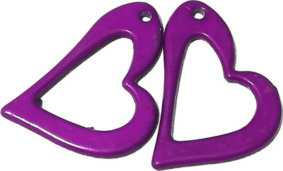 

GOELX Heart Shape Earring Base Large with Hole for Earring/jhumka Making 20 Pcs purple